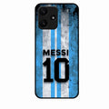 Blue Stripes Number 10 Football Glass Phone Case for Redmi 12 5G