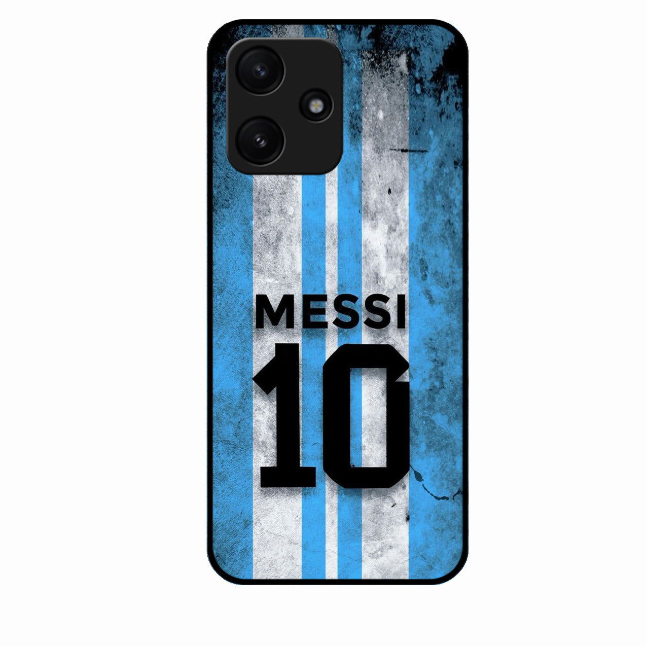 Blue Stripes Number 10 Football Glass Phone Case for Redmi 12 5G