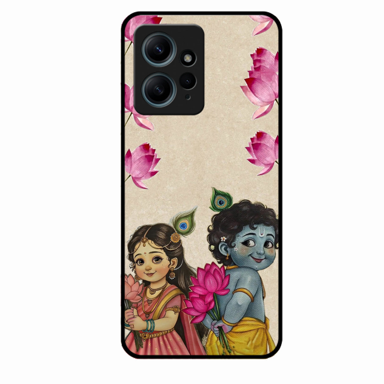 Krishna Eternal Lotus Glass Case for Redmi Note 12 4G
