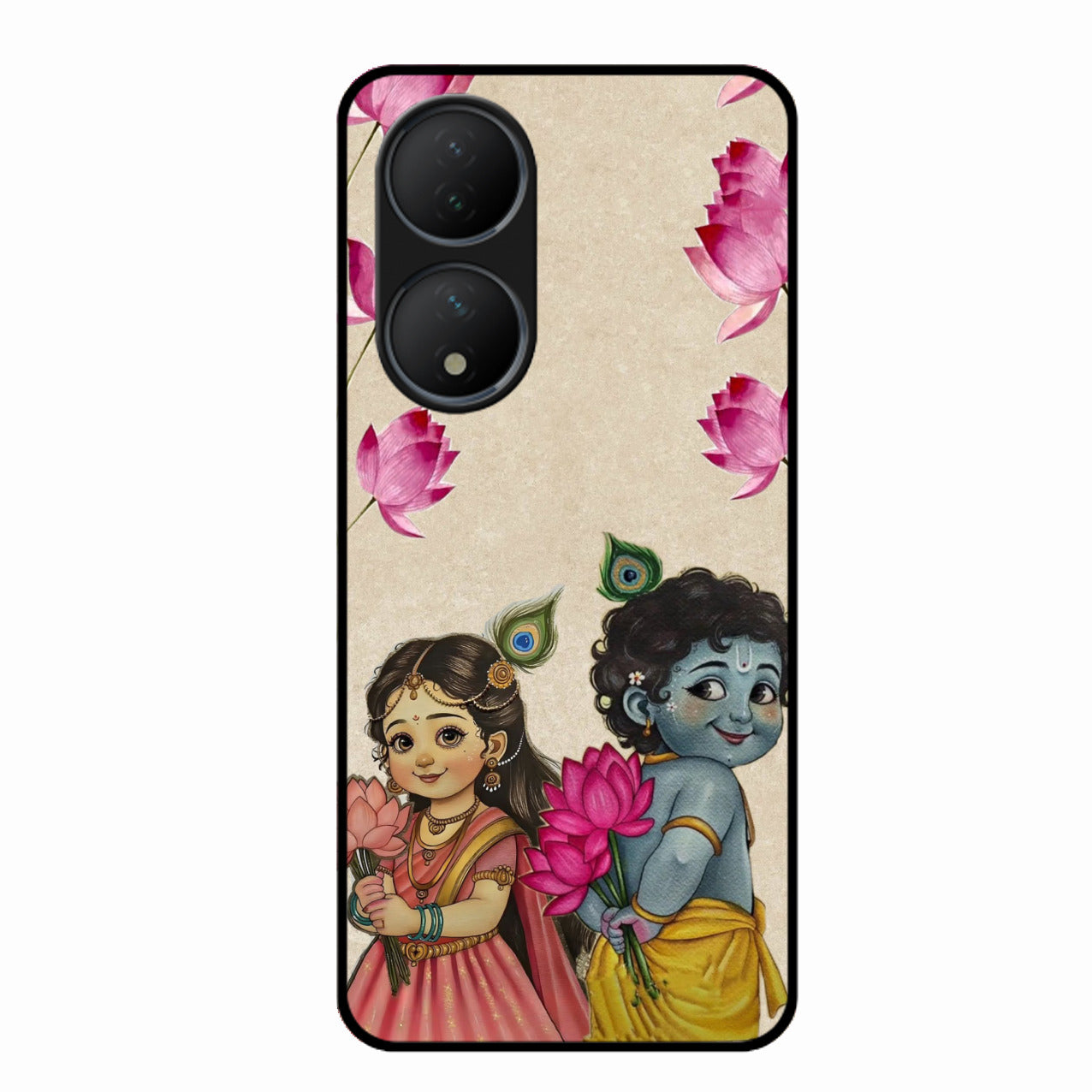 Krishna Eternal Lotus Glass Case for Vivo Y100 5G