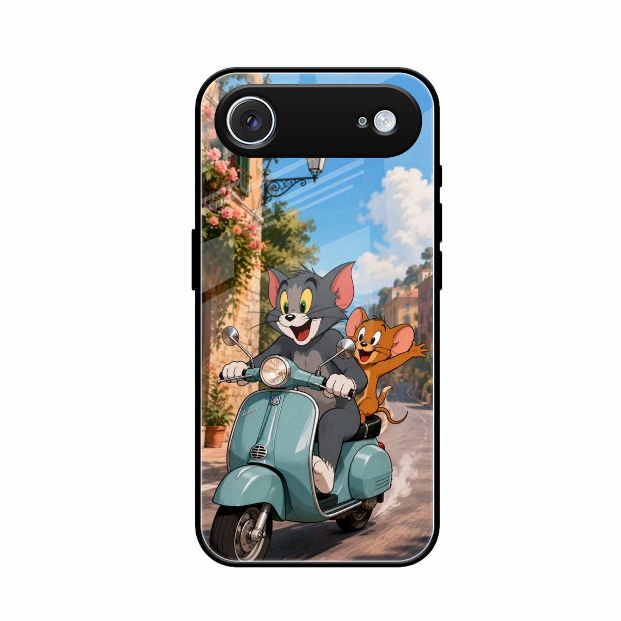 Cartoon Scooter Adventure Premium Glass Phone Case for iPhone Air