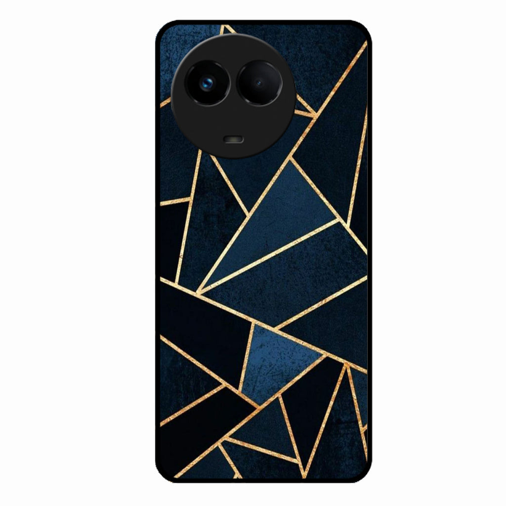 Midnight Gold Geometric Premium Glass Phone Case for Realme 11 5G