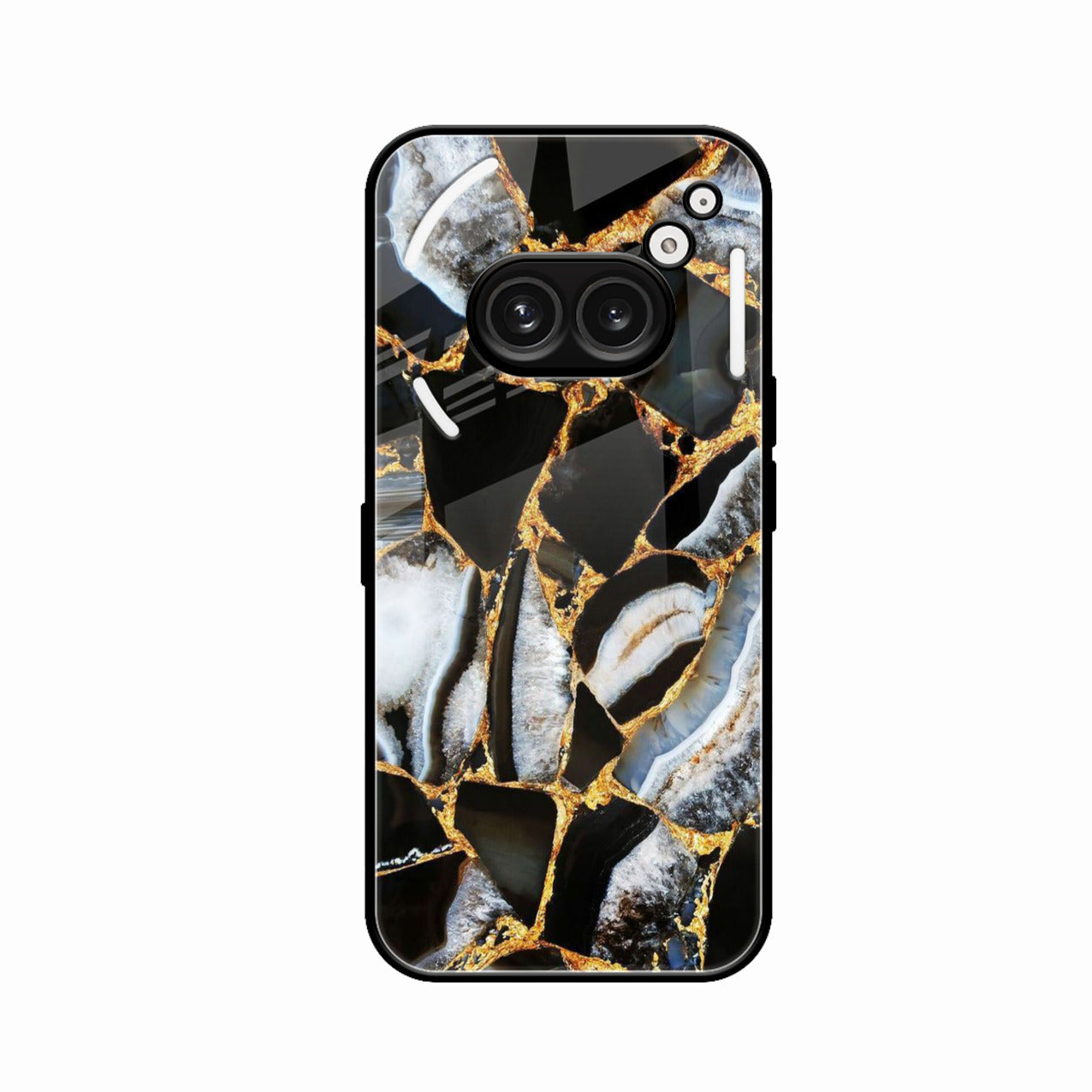 Black Gold Marble Glass Phone Case for Nothing Phone 2a Plus