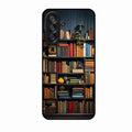 Colorful Bookshelf Art Glass Case Cover for Samsung Galaxy A26 5G