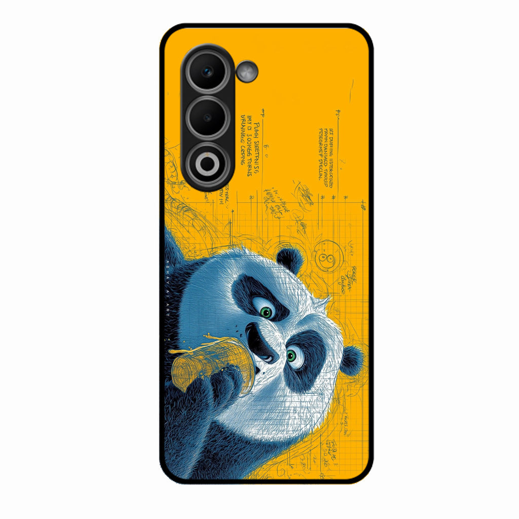 Cute Panda Sketch Premium Glass Phone Case for Oppo K13X 5G