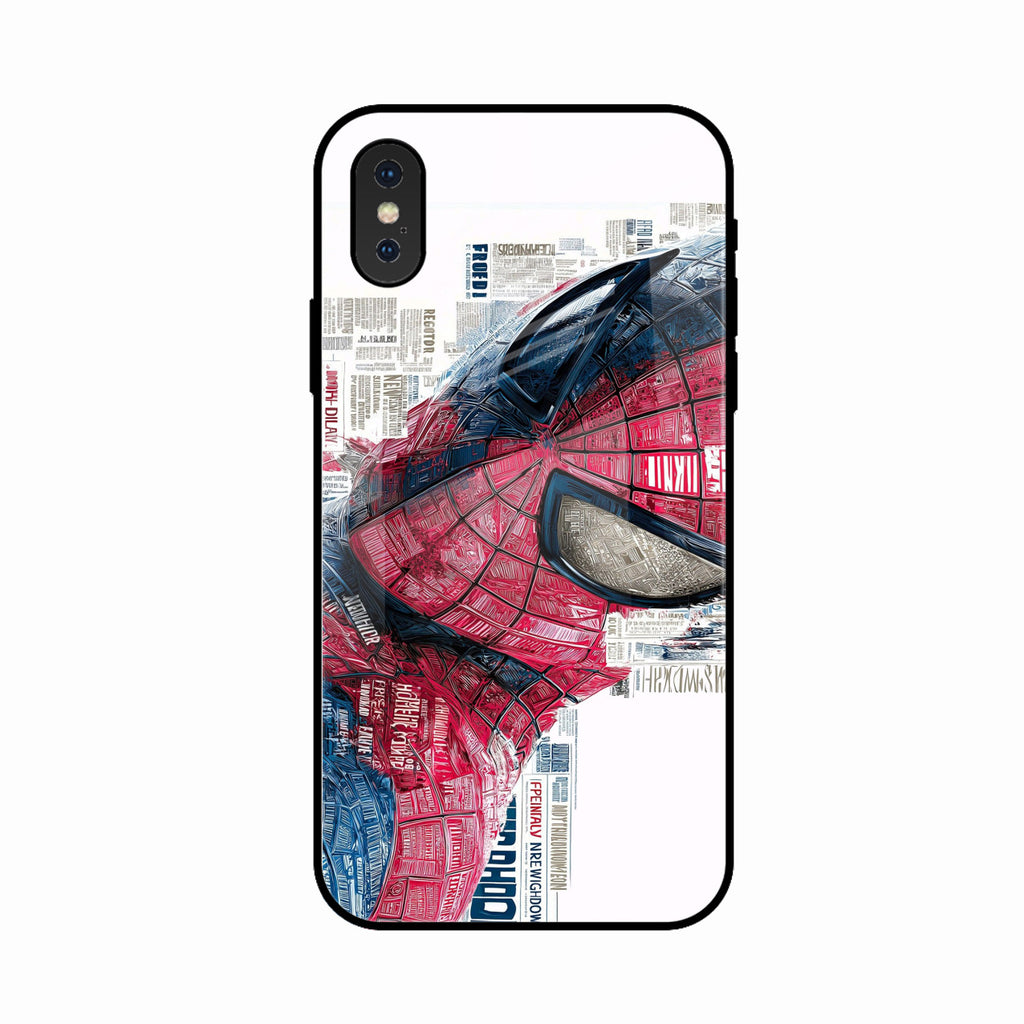 Red Blue Web Hero Glass Phone Cover for iPhone XS