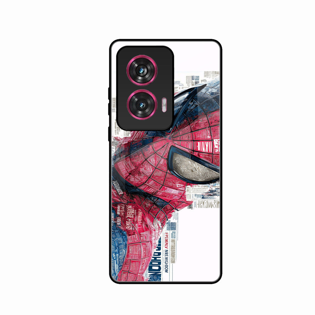 Red Blue Web Hero Glass Phone Cover for Motorola G96 5G