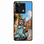 Cartoon Scooter Adventure Premium Glass Phone Case for Redmi Note 13 5G