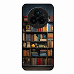 Colorful Bookshelf Art Glass Case Cover for Realme 14 Pro Plus 5G