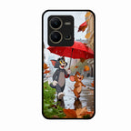 Rainy Day Cartoon Glass Phone Case for Vivo V25 5G