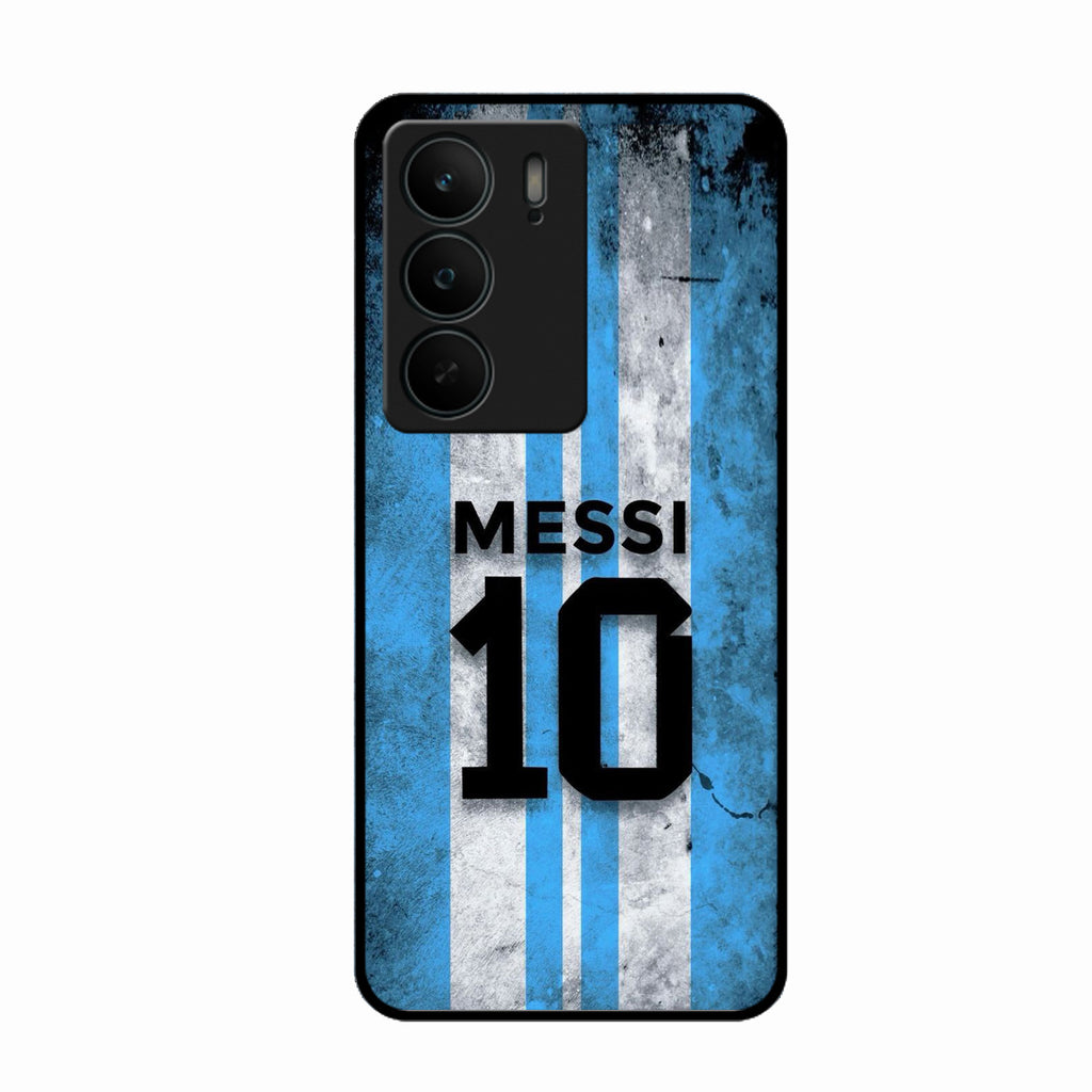 Blue Stripes Number 10 Football Glass Phone Case for Realme C75 5G