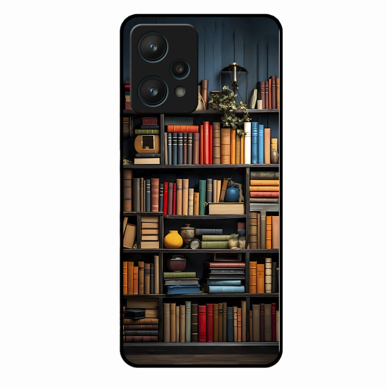 Colorful Bookshelf Art Glass Case Cover for Realme 9 Pro 5G