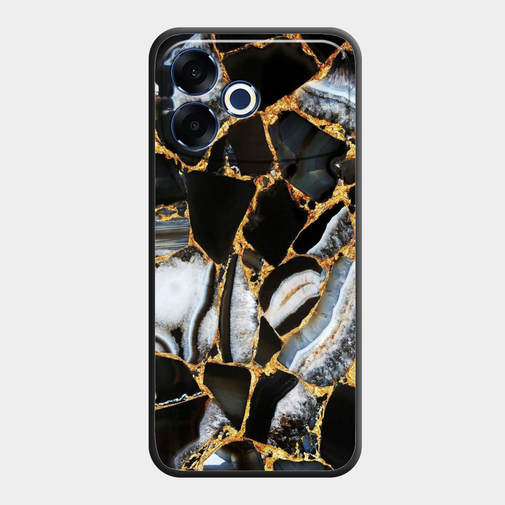 Black Gold Marble Glass Phone Case for Oppo F33 Pro 5G - ShopOnCliQ