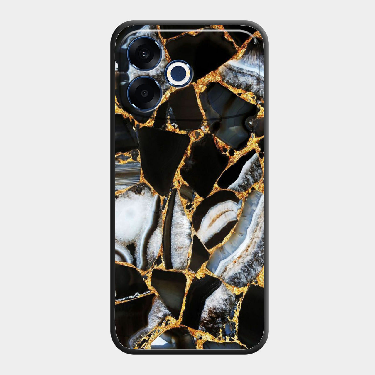 Black Gold Marble Glass Phone Case for Oppo F33 Pro 5G