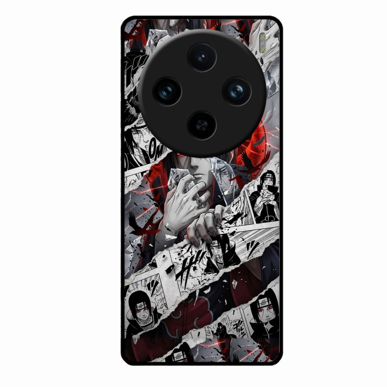Itachi Uchiha Manga Collage Glass Phone Case for Vivo X100 Pro 5G