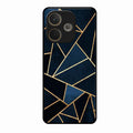 Midnight Gold Geometric Premium Glass Phone Case for Oppo A5 Pro 5G