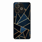 Midnight Gold Geometric Premium Glass Phone Case for Oppo A5 Pro 5G