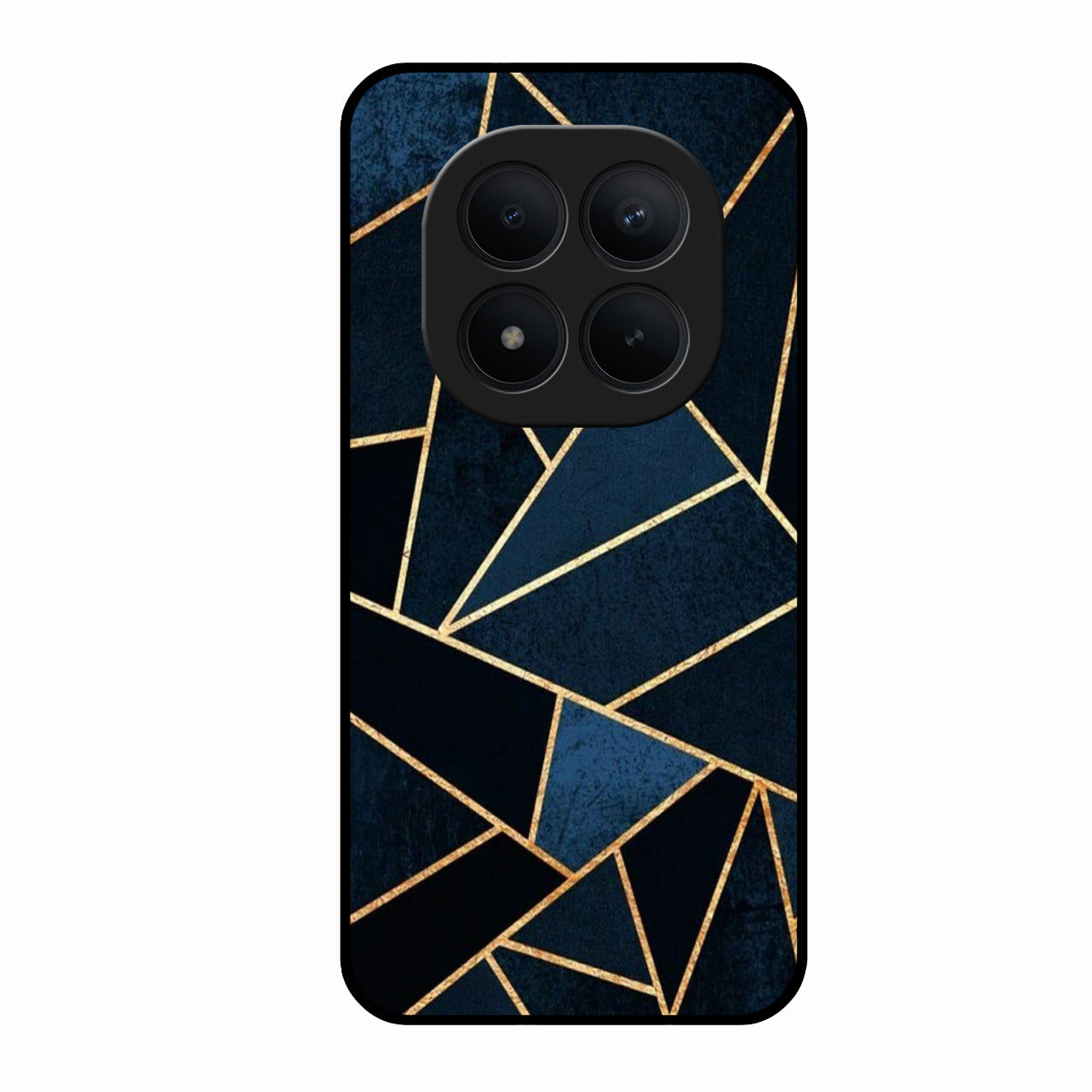 Midnight Gold Geometric Premium Glass Phone Case for Redmi Note 15 Pro Plus 5G