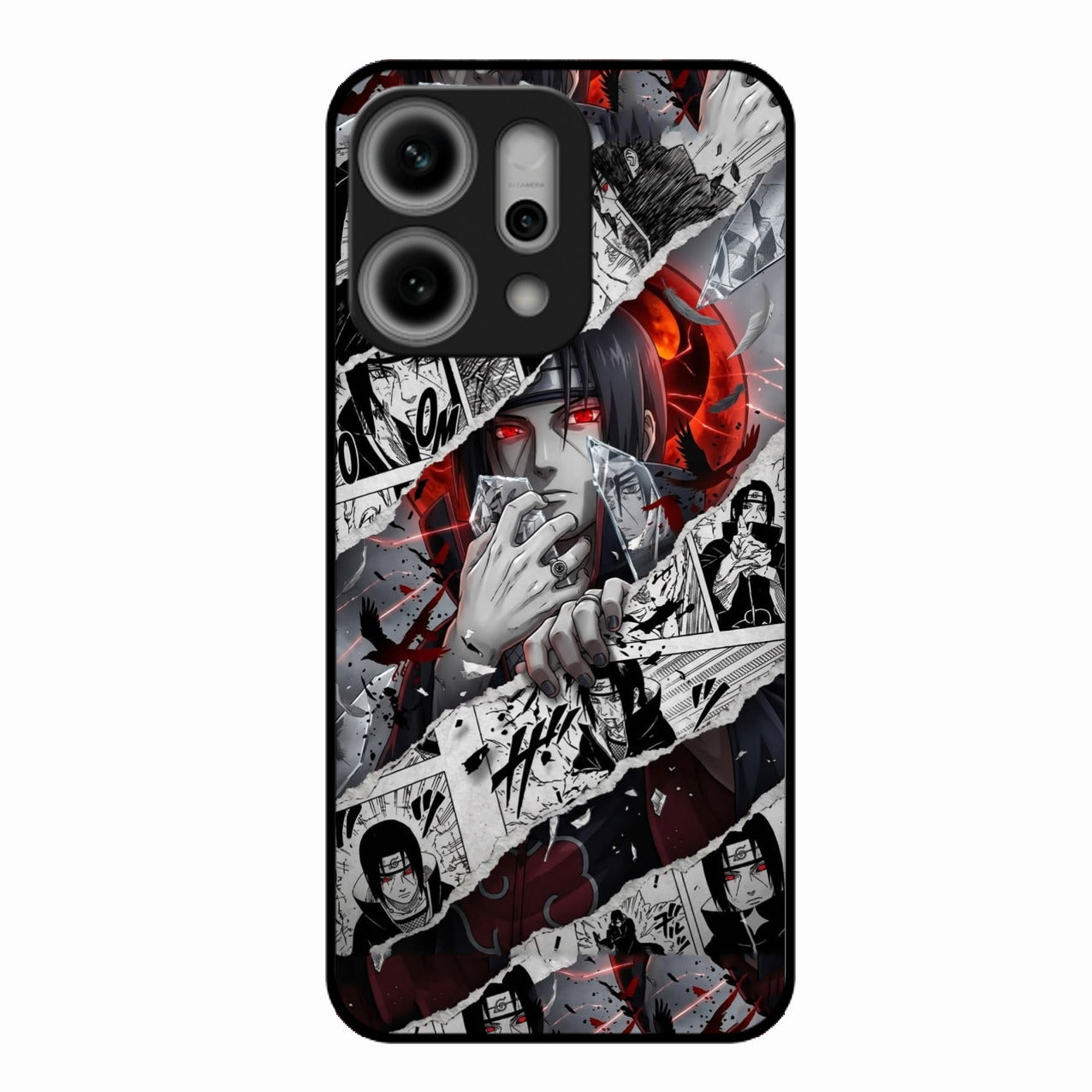 Itachi Uchiha Manga Collage Glass Phone Case for Oppo Reno 14 Pro 5G