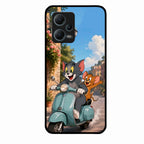 Cartoon Scooter Adventure Premium Glass Phone Case for Redmi Note 12 5G