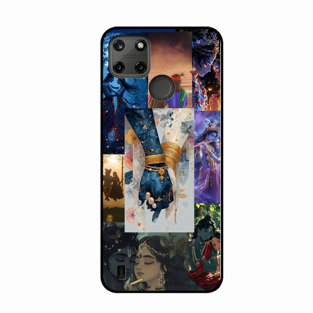 Eternal Radha Krishna Love Glass Phone Case for iPhone 13 Pro
