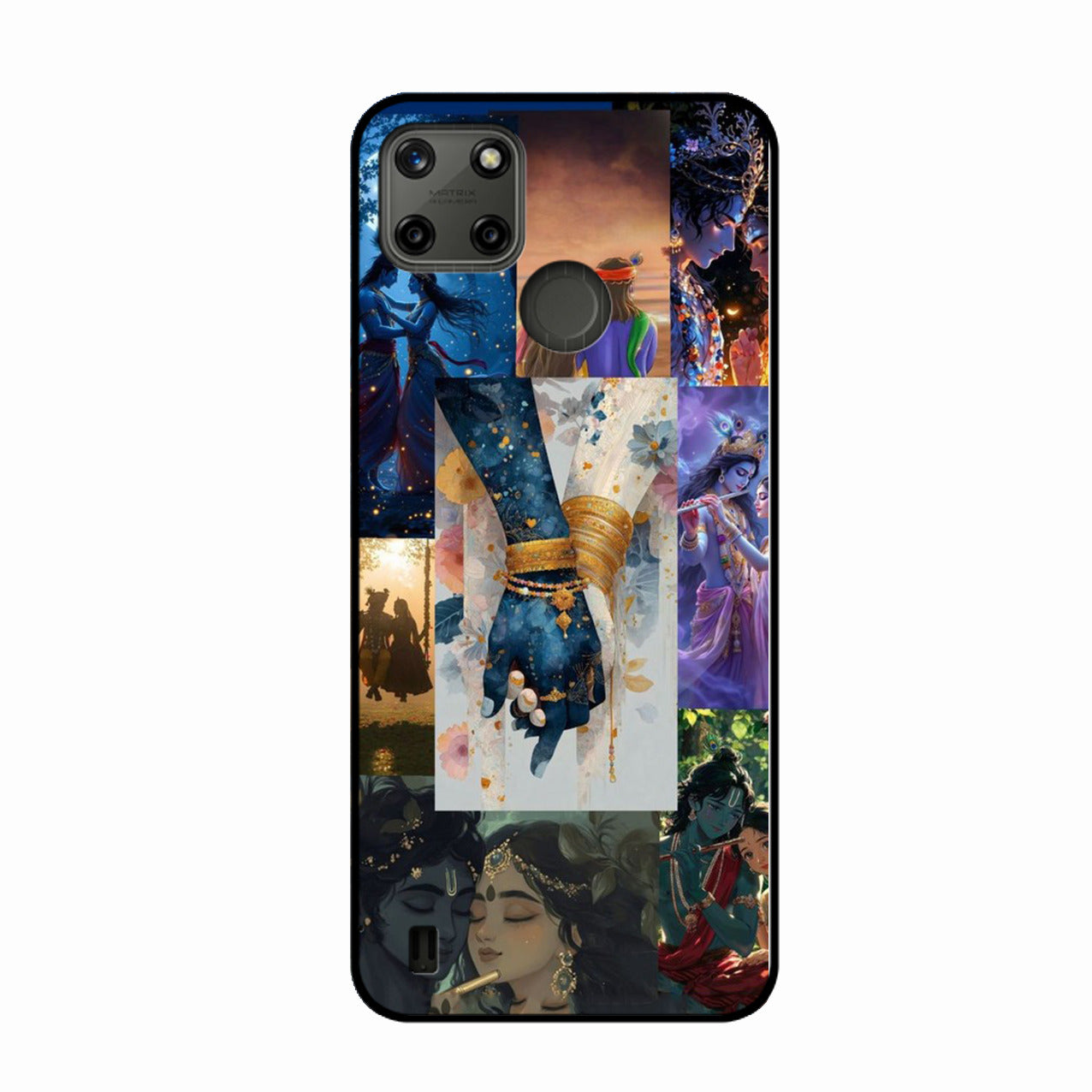 Eternal Radha Krishna Love Glass Phone Case for iPhone 13 Pro