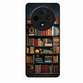 Colorful Bookshelf Art Glass Case Cover for Oppo F27 Pro Plus 5G