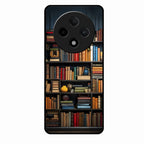 Colorful Bookshelf Art Glass Case Cover for Oppo F27 Pro Plus 5G