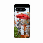 Rainy Day Cartoon Glass Phone Case for Google Pixel 8 Pro 5G