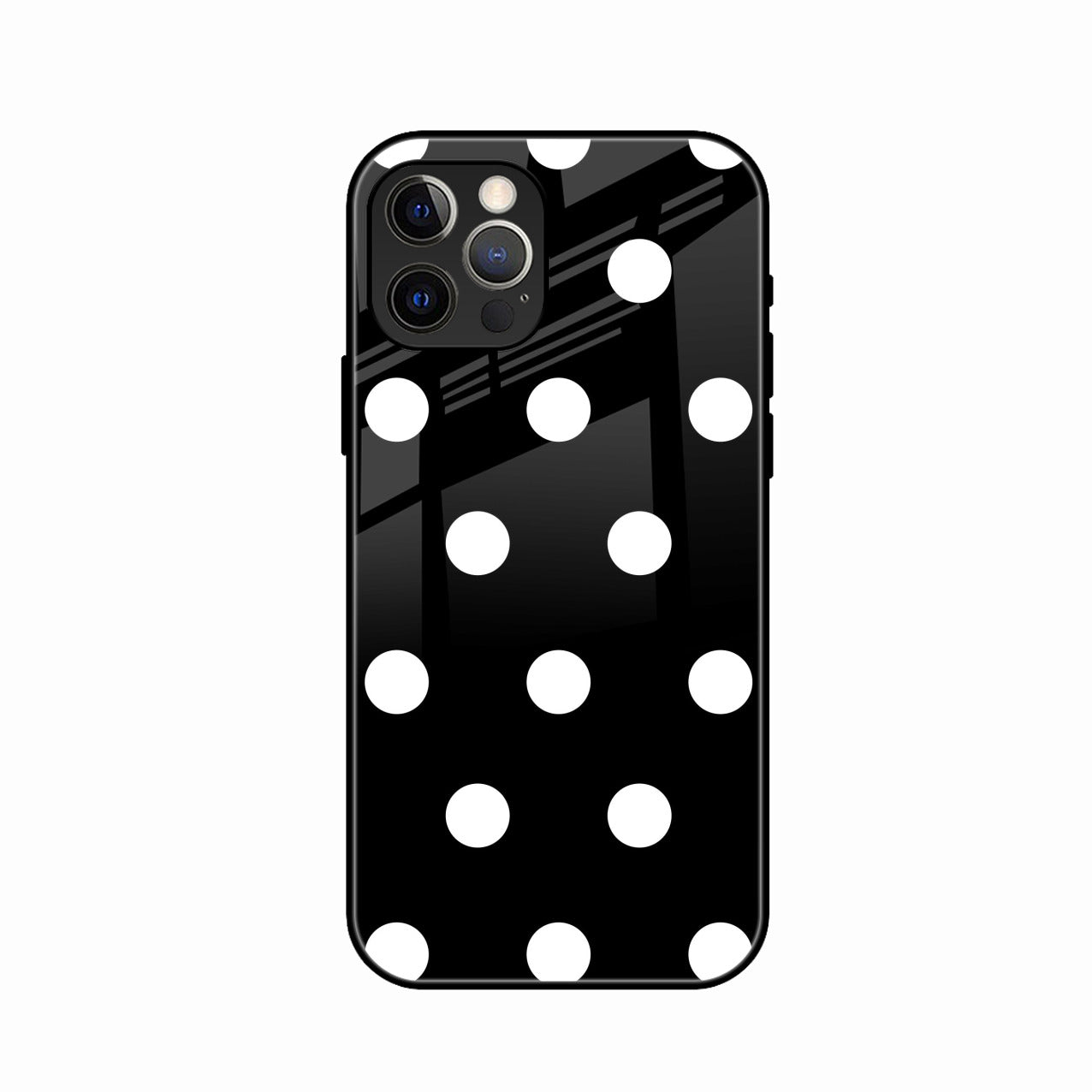 Classic Polka Dot Glass Phone Case for iPhone 15 Pro