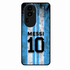 Blue Stripes Number 10 Football Glass Phone Case for Oppo Reno 10 Pro Plus 5G