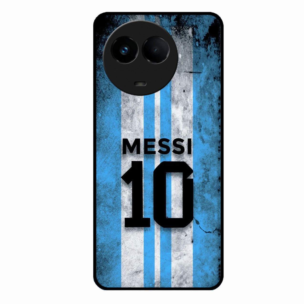 Blue Stripes Number 10 Football Glass Phone Case for Realme 11 5G