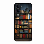 Colorful Bookshelf Art Glass Case Cover for Vivo T4 Lite 5G