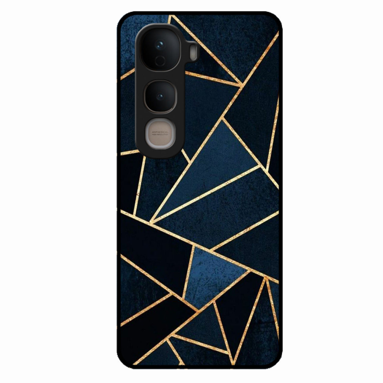 Midnight Gold Geometric Premium Glass Phone Case for Vivo Y400 5G