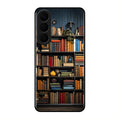 Colorful Bookshelf Art Glass Case Cover for Samsung Galaxy S26 Plus 5G
