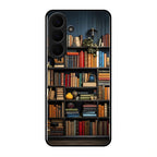 Colorful Bookshelf Art Glass Case Cover for Samsung Galaxy S26 Plus 5G