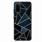 Midnight Gold Geometric Premium Glass Phone Case for Samsung Galaxy S20