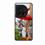 Rainy Day Cartoon Glass Phone Case for Oneplus 12 5G