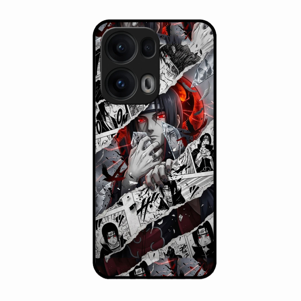 Itachi Uchiha Manga Collage Glass Phone Case for Oppo Reno 13 Pro 5G