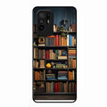Colorful Bookshelf Art Glass Case Cover for Oppo F19 Pro Plus 5G