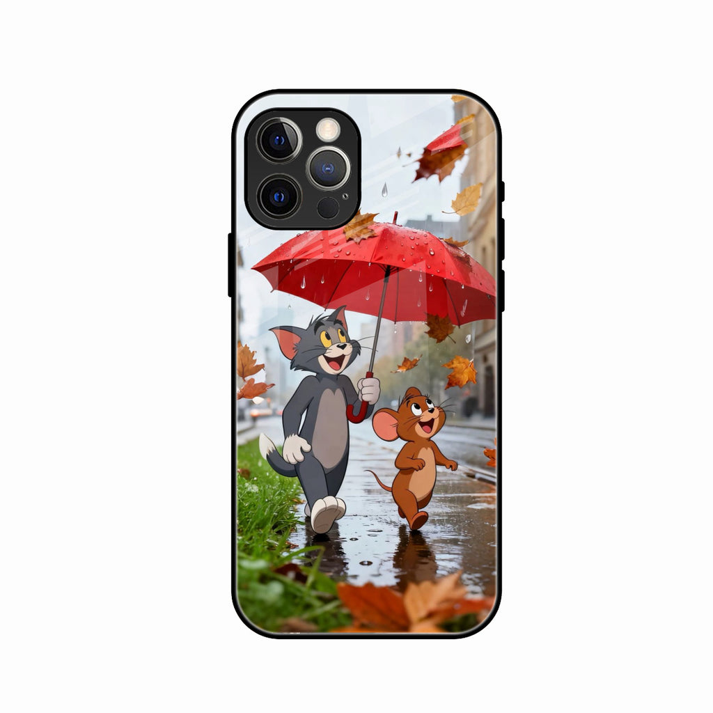 Rainy Day Cartoon Glass Phone Case for iPhone 11 Pro