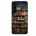 Colorful Bookshelf Art Glass Case Cover for Samsung Galaxy S25 Plus 5G