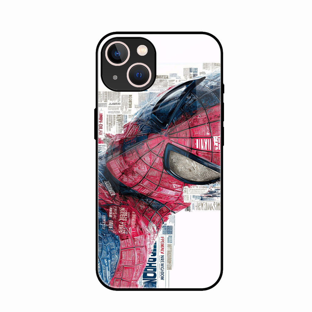 Red Blue Web Hero Glass Phone Cover for iPhone 15 Plus