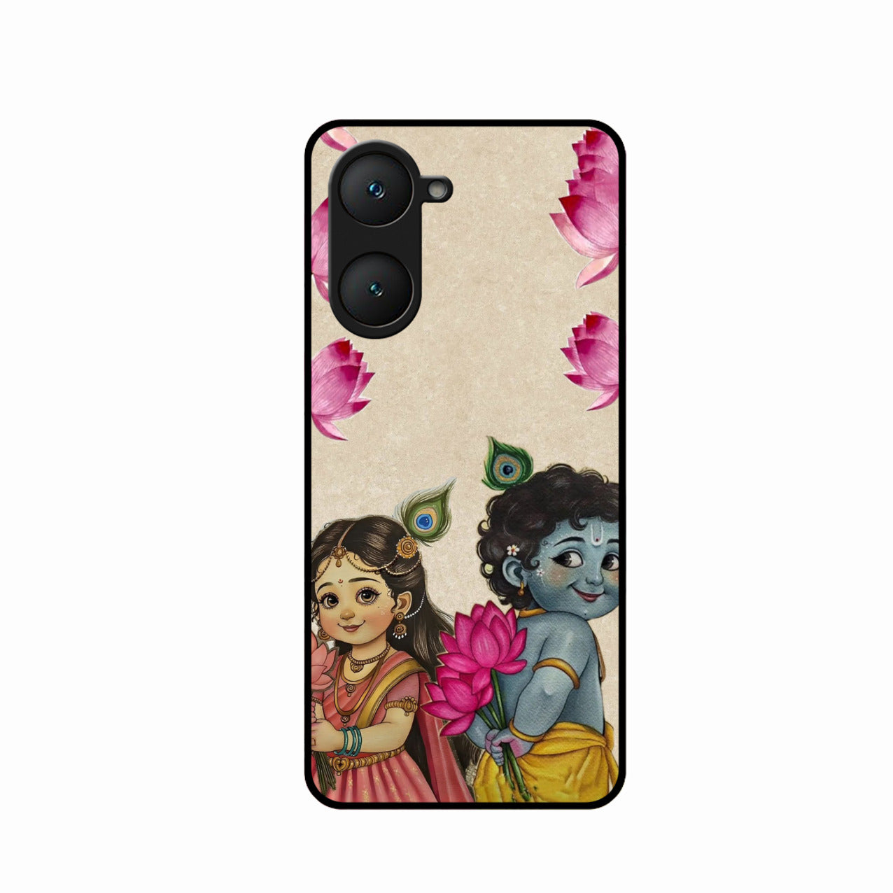 Krishna Eternal Lotus Glass Case for iQOO Z9 Lite 5G