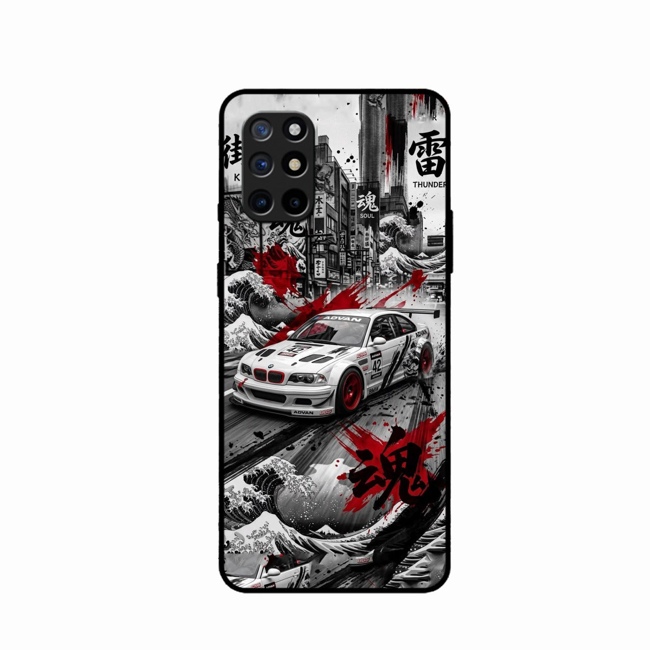 Japanese Wave Drift Racing Premium Glass Phone Case for Oneplus 8T