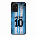 Blue Stripes Number 10 Football Glass Phone Case for Oppo F19 Pro Plus 5G