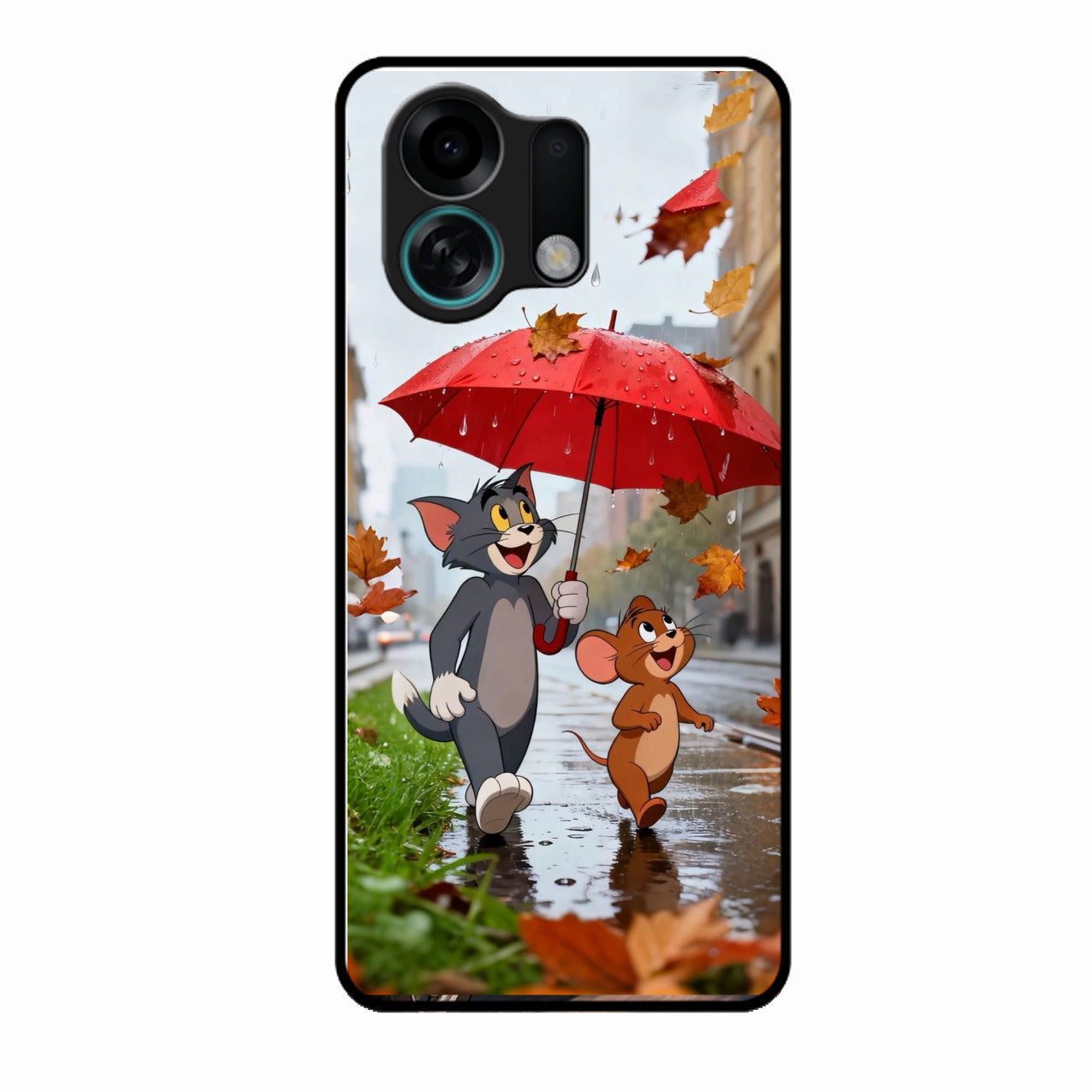 Rainy Day Cartoon Glass Phone Case for Oppo K13 Turbo 5G