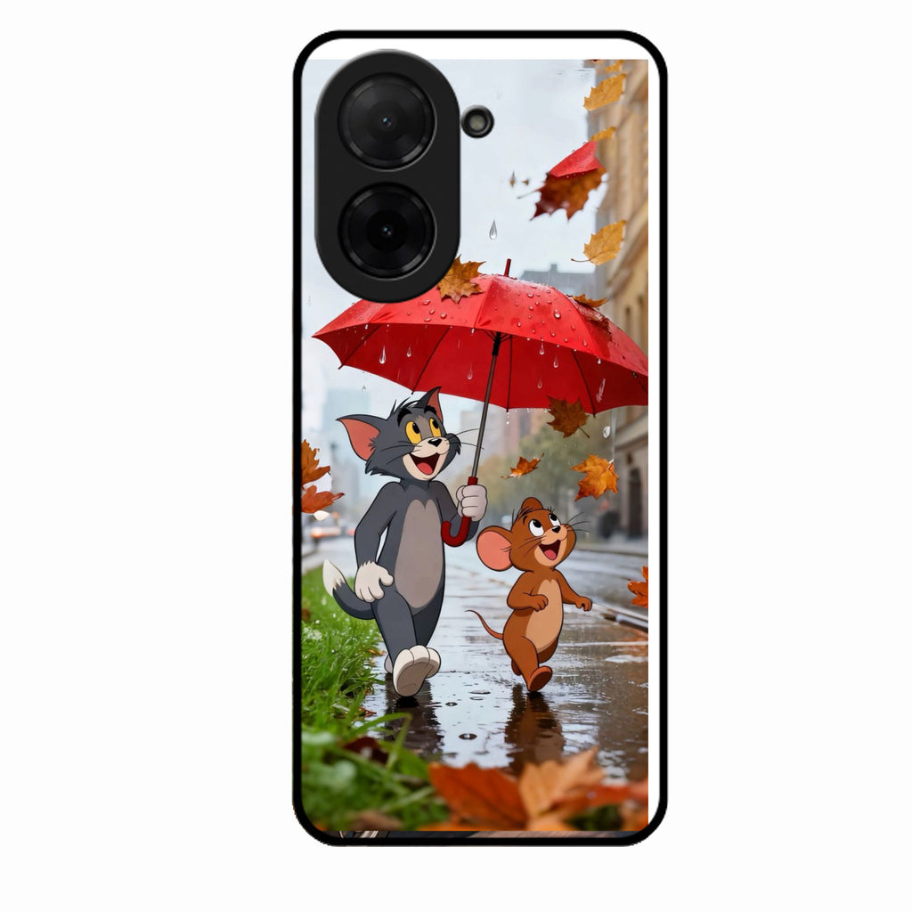 Rainy Day Cartoon Glass Phone Case for Poco C71