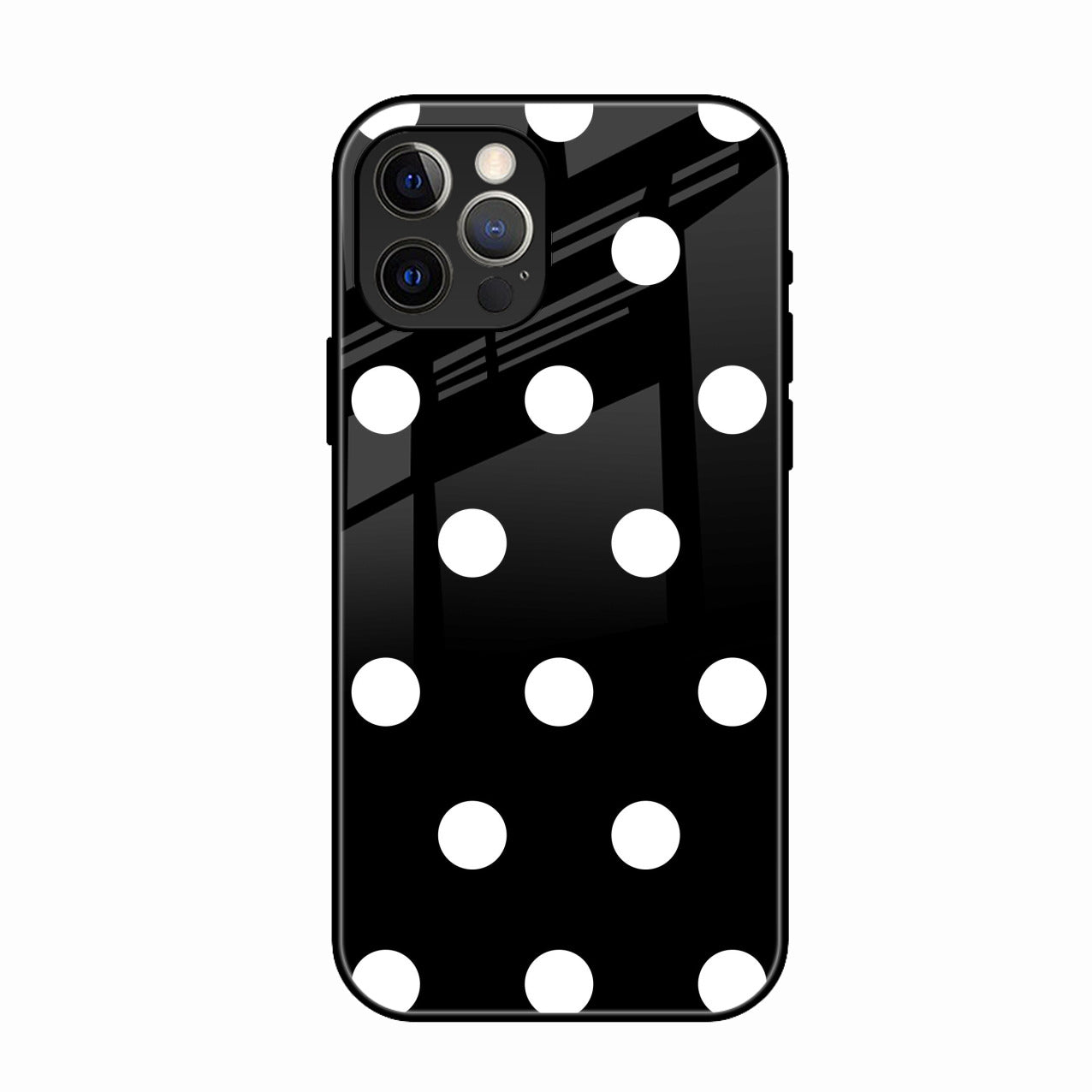 Classic Polka Dot Glass Phone Case for iPhone 16 Pro Max