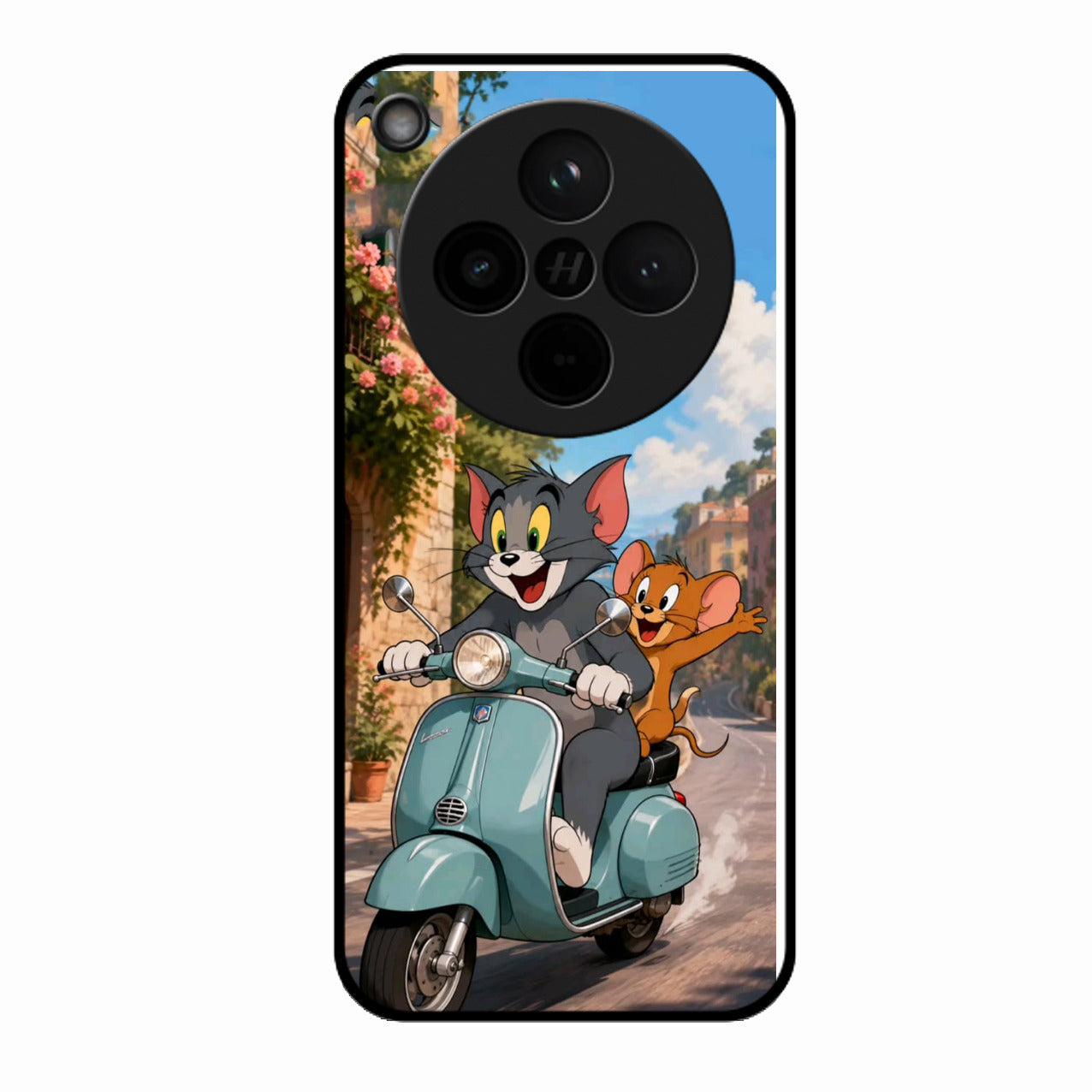 Cartoon Scooter Adventure Premium Glass Phone Case for Oppo Find X8 5G